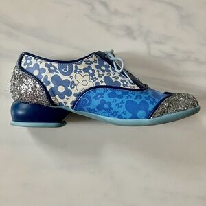John Fluevog 2023 sparkle floral Oxford Martha Fellowship Shoes 9.5 9